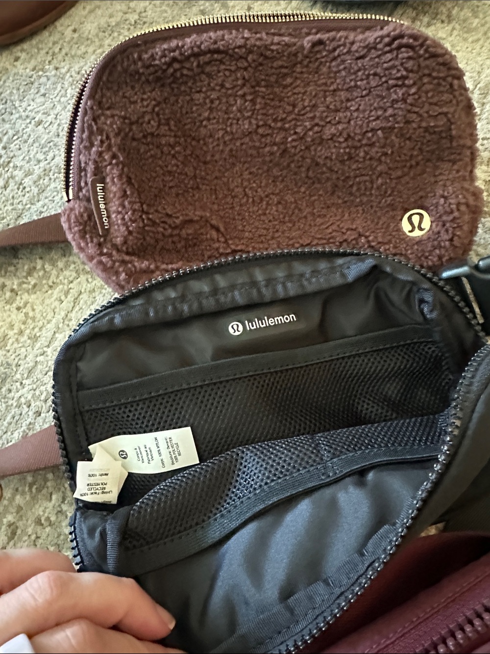 Lot of 3 Lululemon Black and Burgundy and brown Everyday crossbody Belt Bags - Picture 5 of 8